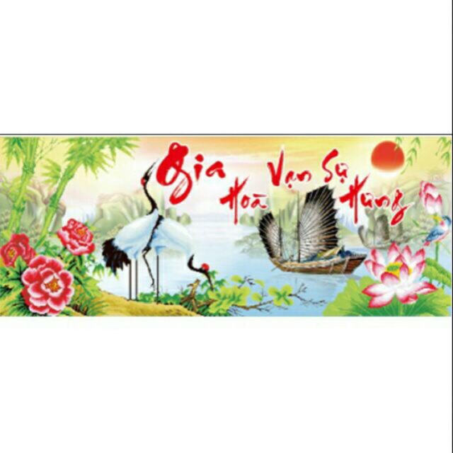 Tranh đính đá-Gia Hoà Vạn Sự Hưng (YN5029) 151x60cm&gt;chưa đính