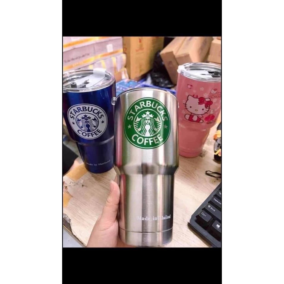 Cốc Giữ Nhiệt Thái Lan 900ml Chống Trào Tiện Lợi + Full Bộ Phụ Kiện Ống Hút Tái Sử Dụng Và Túi Đựng
