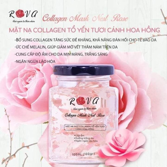 MẶT NẠ NGỦ COLLAGEN TỔ YẾN TƯƠI CÁNH HOA HỒNG 🌹🌹