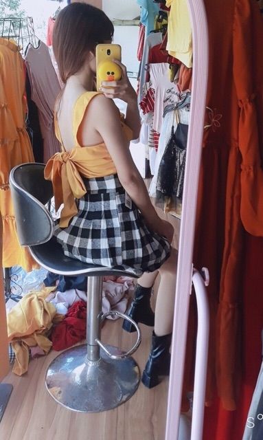 [Mã FASHIONT4WA2 giảm 10K đơn 50K] Áo cánh tiên croptop cột nơ sau kèm mod ngực quyến rũ. | BigBuy360 - bigbuy360.vn