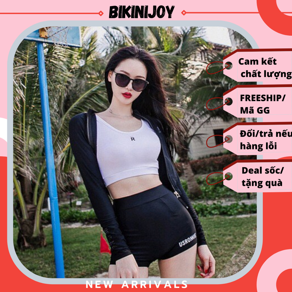 Bikini đồ bơi tay dài quần đùi, kèm bra kín đáo