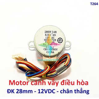 Motor cánh vẫy điều hòa DC12v đường kính 28mm chân thẳng