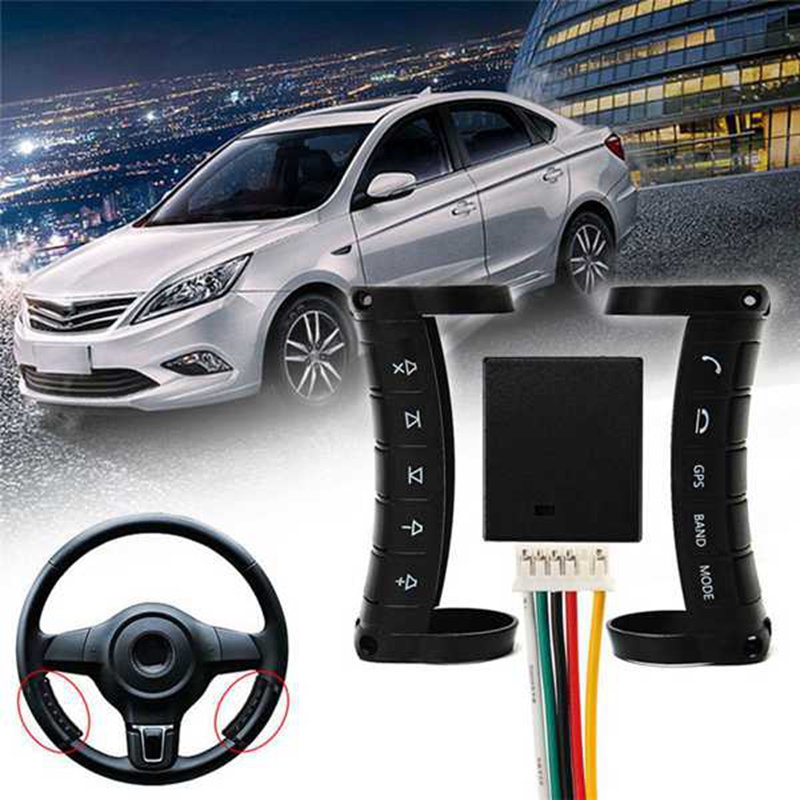 Bộ Điều Khiển Vô Lăng Không Dây Đa Chức Năng Thông Dụng Nút Điều Hướng DVD Bluetooth Có Đèn LED