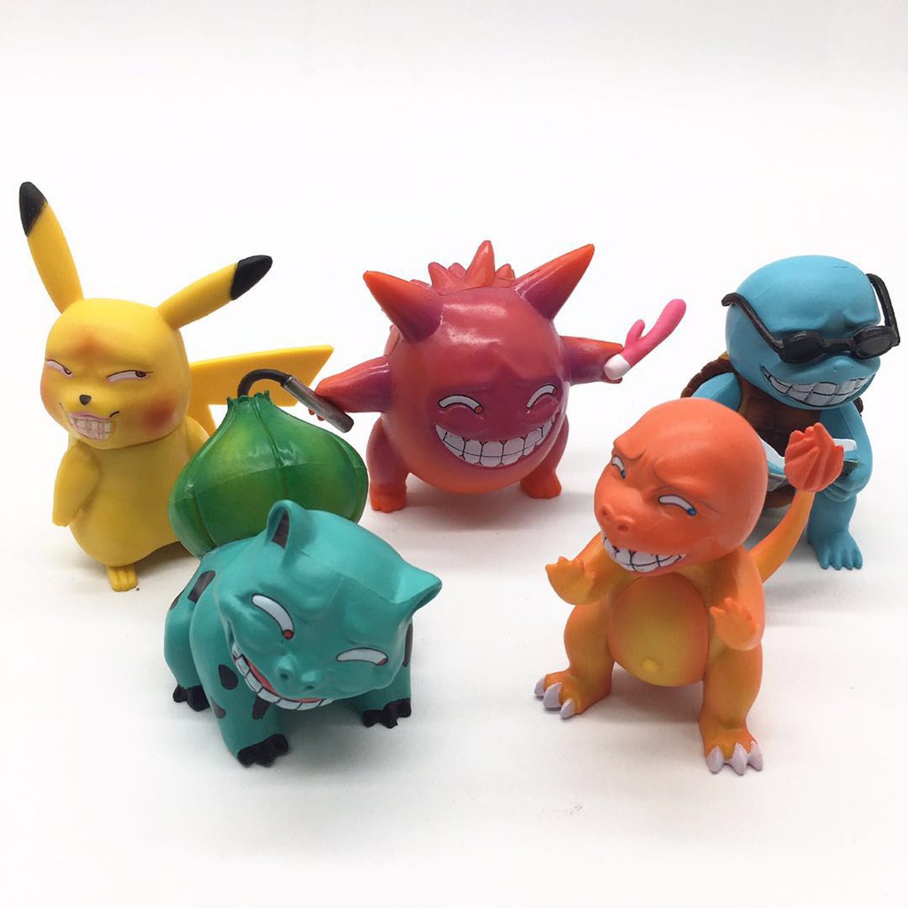 ∈♧Pokémon figure super ugly Duck Duck Pikachu Geng Ghost Jenny Turtle Little Fire Dragon Wonder Frog Seed figure figure animation