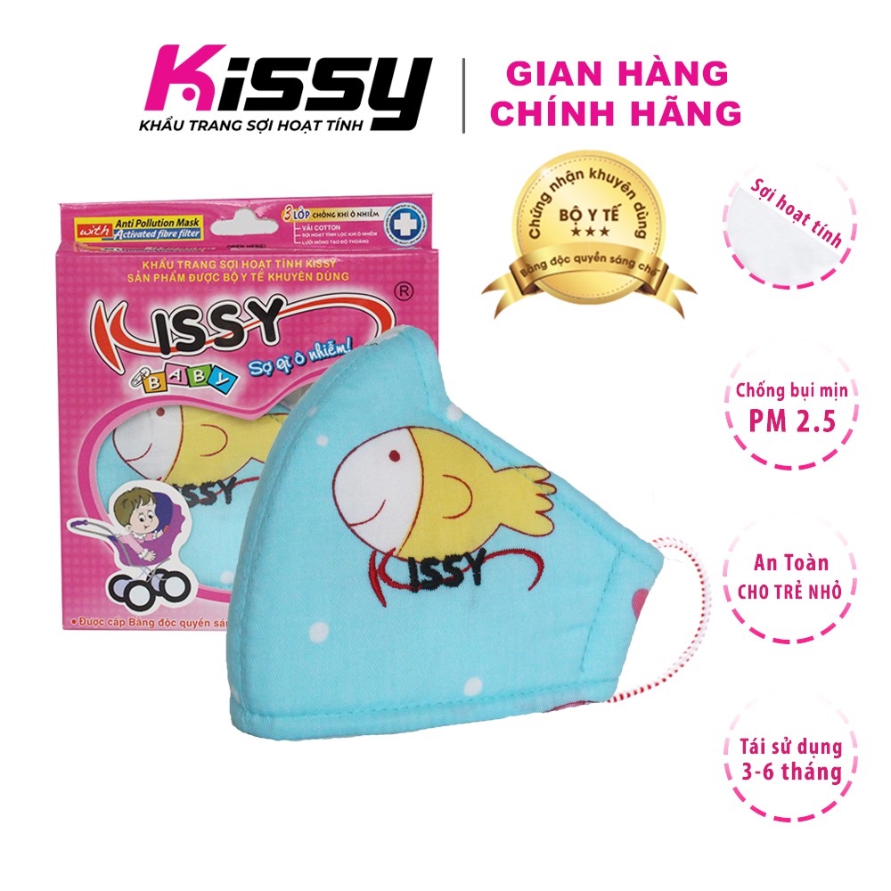 Khẩu trang Kissy trẻ em 6 tháng đến 3 tuổi chống nắng và bụi mịn hiệu quả cho mẫu con thú, giao chuẩn mẫu