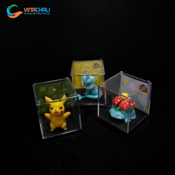 Hộp mica trưng bày LEGO, GUNDAM đế trơn không đèn LED