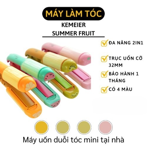 Máy Uốn và Duỗi Tóc mini Cầm Tay KEMIER 2in1