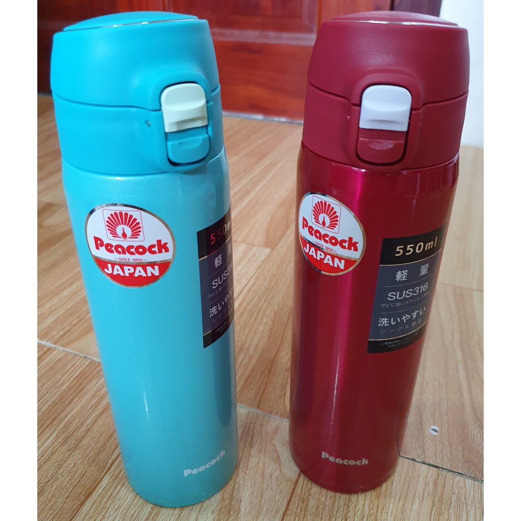 Bình Du Lịch Giữ Nhiệt Nhật Bản 550ML_PEACOCK_WMY-55