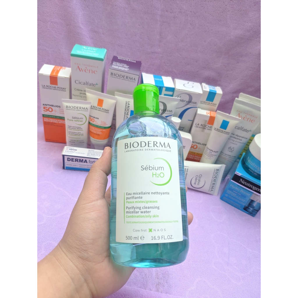 Nước Tẩy Trang Bioderma H2O 500ml Créaline Hồng, Sébium Xanh [BẢN NỘI ĐỊA PHÁP] | BigBuy360 - bigbuy360.vn