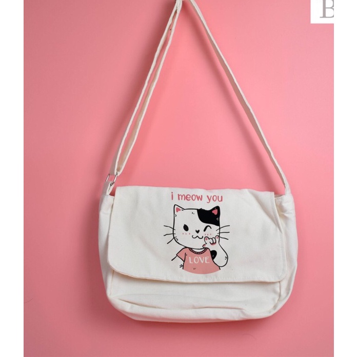 [Mã FAMARAL1 giảm 10K đơn 50K] TÚI TOTE ĐEO CHÉO UNISEX NAM NỮ - VẢI DỆT CANVAS [ CÓ TÚI CON] - PHONG CÁCH ULZZANG