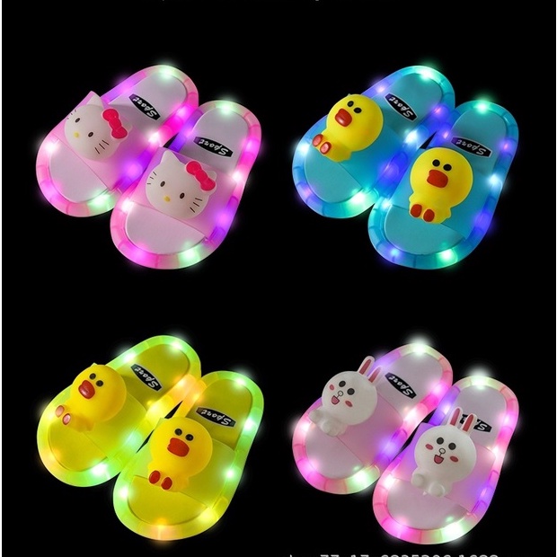 Dép đèn led phát sáng cho bé trai bé gái, dép nhựa cao cấp không mùi chống trơn trượt Tulastore