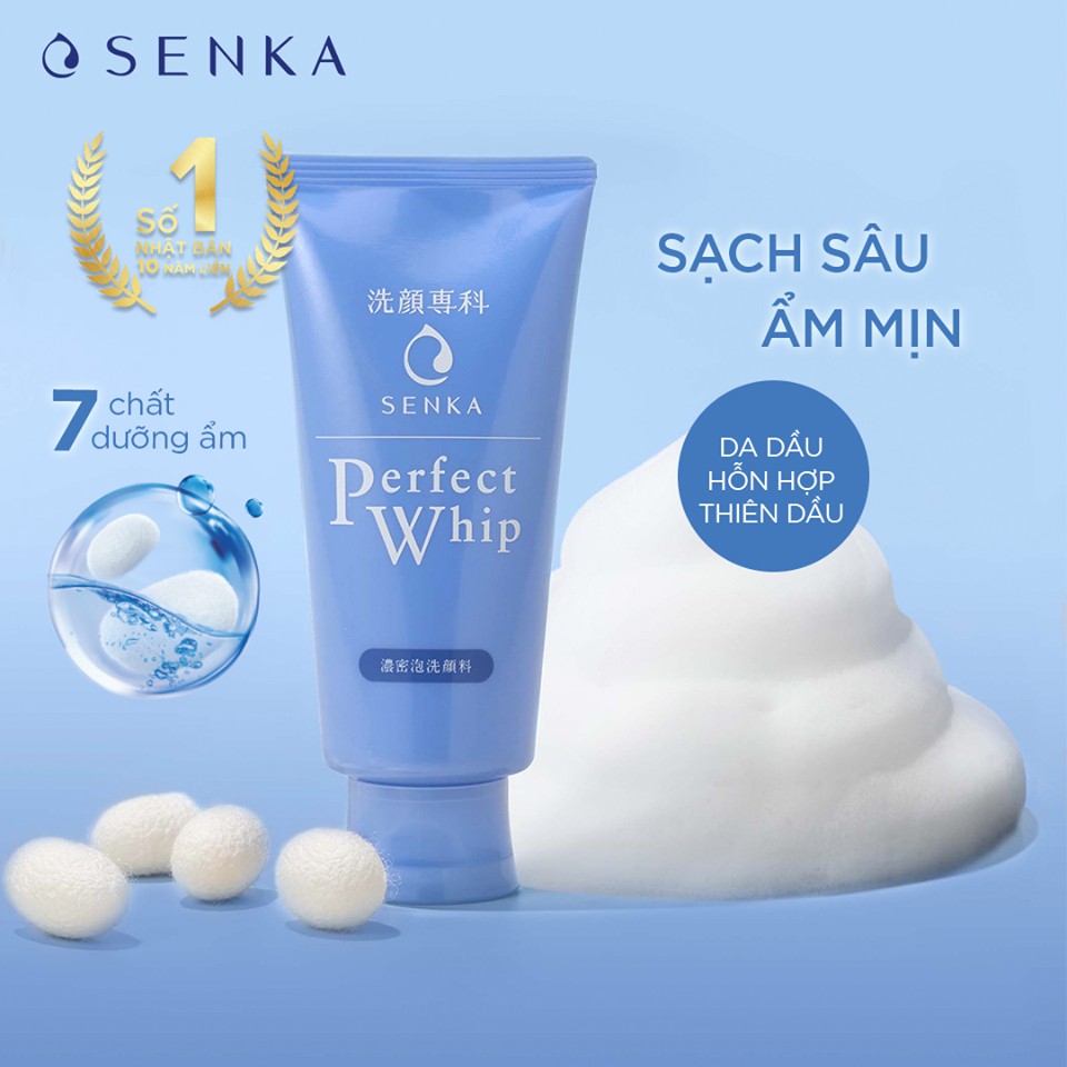 Combo Sữa Tắm Senka Perfect For Body Floral Plus 500ML + Sữa Rửa Mặt Senka Perfect Whip 120g