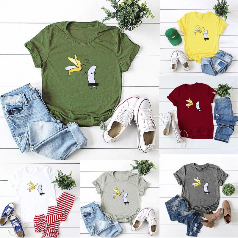 Áo Thun Tay Ngắn Họa Tiết Hoạt Hình Đáng Yêu Thời Trang Mùa Hè Cho Nữ