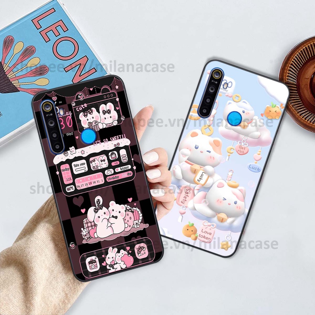 Ốp Realme 5 / 5 Pro / C3 hình đồng hồ icon gấu mèo cute cực dễ thương ngộ nghĩnh