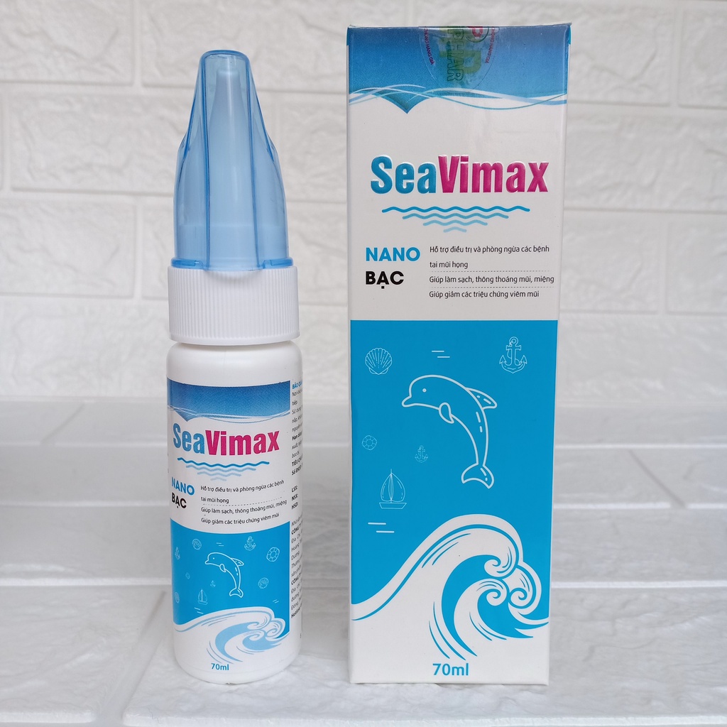 Nước muối biển SEAVIMAX-Tinh chất NANO BẠC giúp làm sạch và sát trùng mũi họng, ngăn ngừa các b.ệ.n.h đường hô hấp