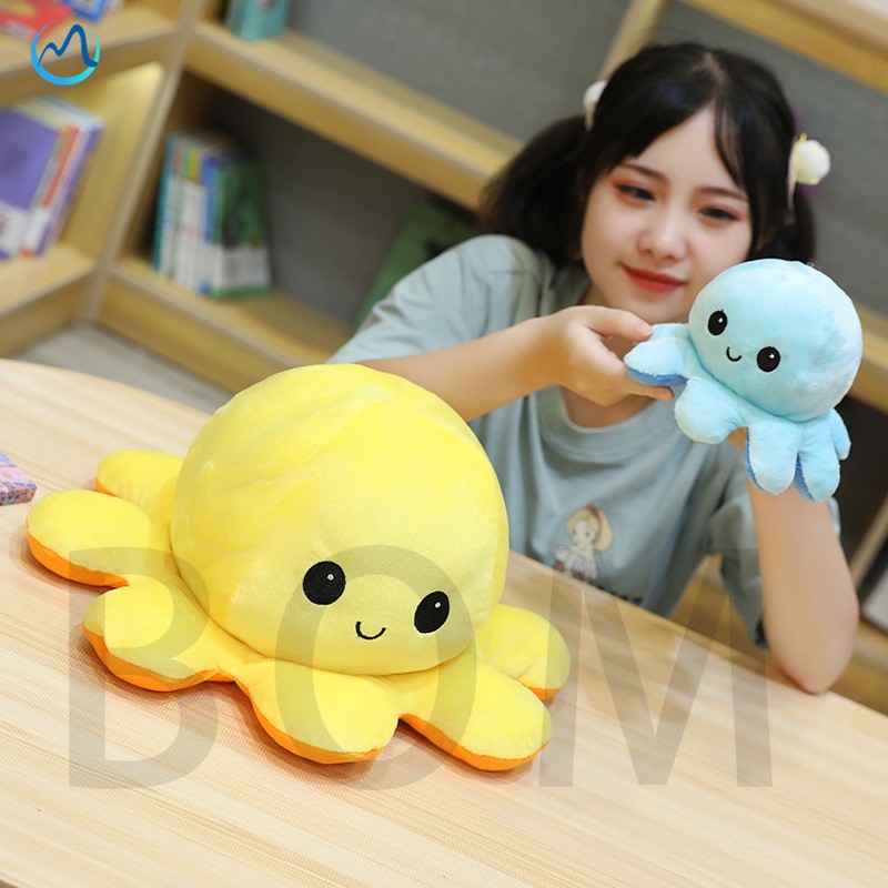 20/30/40cm Tiktok Reversible Flip Octopus Stuffed  Plush Doll Soft Simulation Reversible Plush Toy Double-sided Color Flip