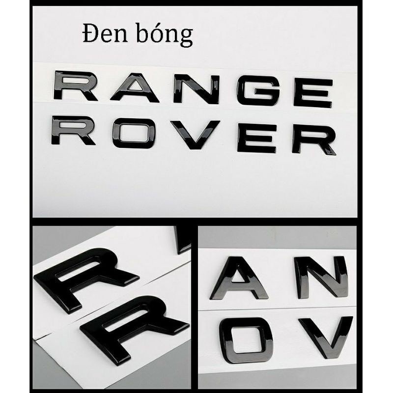 Tem Logo Chữ Nổi RANGE ROVER Dán Tráng Trí Ô Tô Xe Hơi