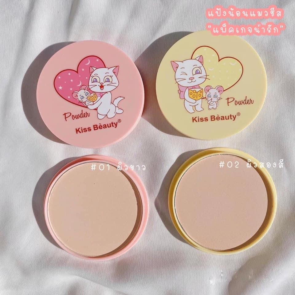 🌈🍓🐈 Phấn Phủ Mèo Phô Mai Powder Kissbeauty Kiềm Dầu, Che Khuyết Điểm, Đi Kèm Bông Phấn Siêu Cute | BigBuy360 - bigbuy360.vn