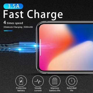 3.5A 1M Weaving Nylon Fast Charging Data Line Micro USB Type-C Lightning USB Cable For Android IOS