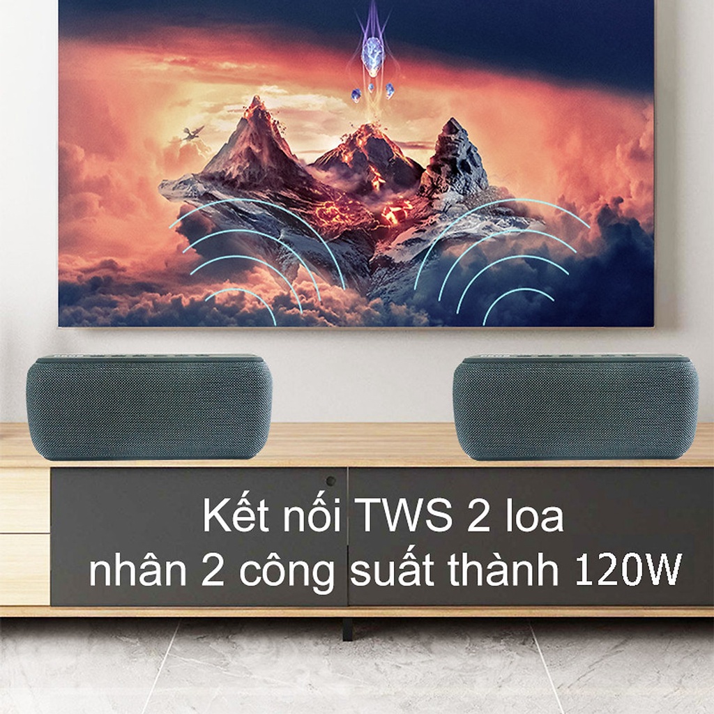 Loa Bluetooth Speaker PKCB 92 60W TWS 120W Bass trầm DSP Thẻ TF, Line 3.5mm Hàng Chính Hãng