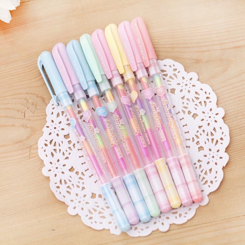 Set 6 bút cầu vồng - Hộp 6 bút rainbow nhiều màu