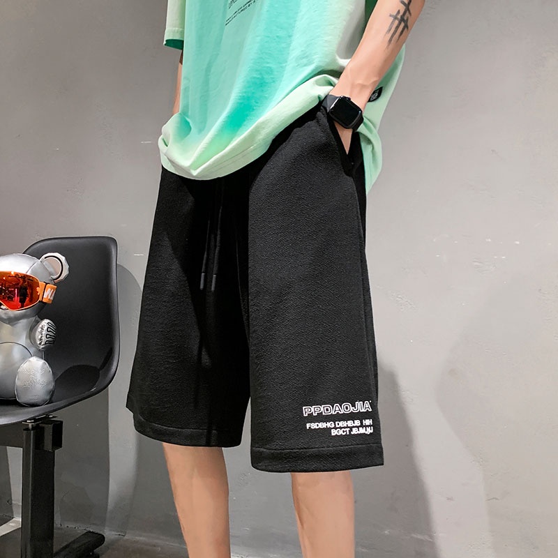 Quần Short Thể Thao Dây Rút In Chữ Phong Cách Hàn Quốc Cho Nam