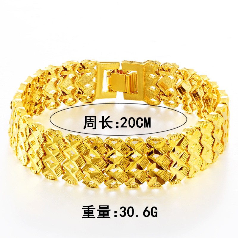 Vòng Tay Mạ Vàng 24k 15.5mm Nhiều Màu Sắc Phong Cách Âu Mỹ Cho Nam