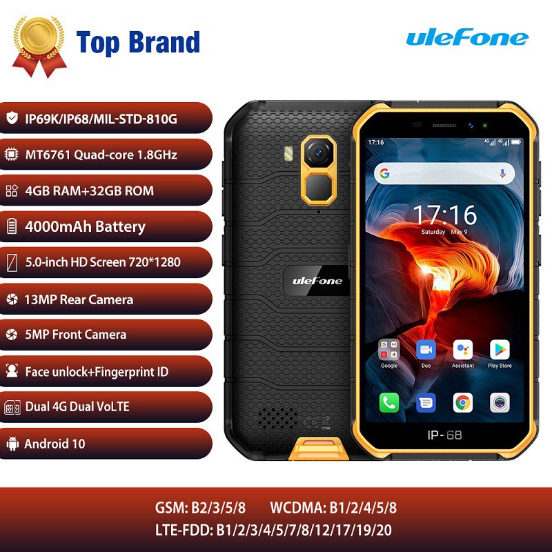 Điện thoại Ulefone armor X7 Pro (chống nước,chống va đập,Ram 4gb ,Android 10) | BigBuy360 - bigbuy360.vn