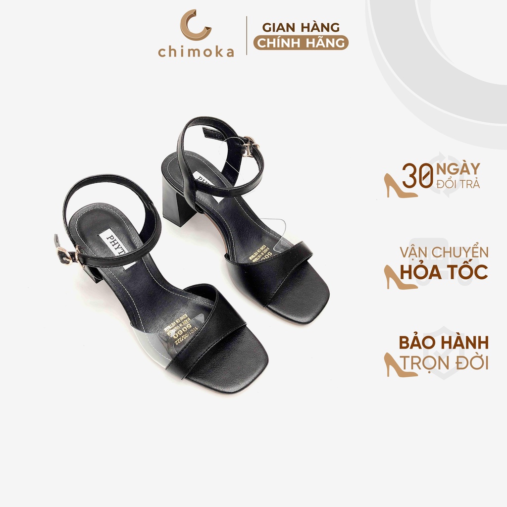 Hàng Cao Cấp Sandal Chất Liệu Microfiber Siêu Bền, Siêu Mềm CHIMOKA Cho Nữ Gót Trụ 6cm 5060