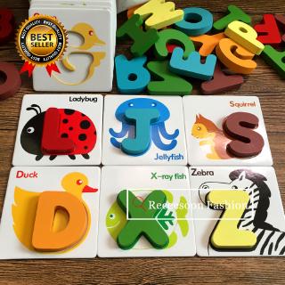 26pcs/set Fun Wooden Early Education Baby English Learning ABC Alphabet Letter Card