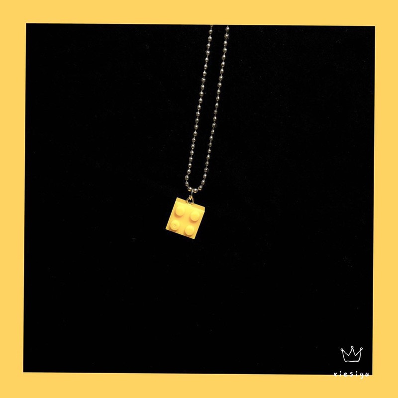 Vòng Cổ Mặt Khối LEGO Phong Cách Hàn Quốc Đơn Giản Sáng Tạo Dễ Thương Thời Trang Dành Cho Bạn Nữ