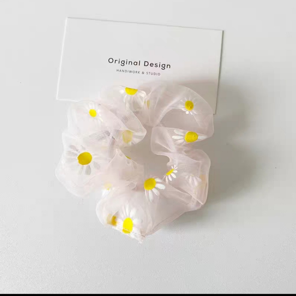 sỉ 100 chiếc scrunchies hoa cúc xinh