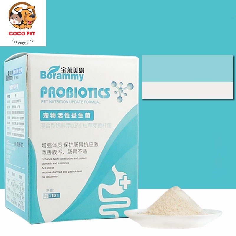 Men Vi Sinh, Men Tiêu Hóa Cho Chó Mèo Borammy Probiotics Ngăn Ngừa Hỗ Trợ Đường Tiêu Hóa, Viêm Đường Ruột (gói 5g)