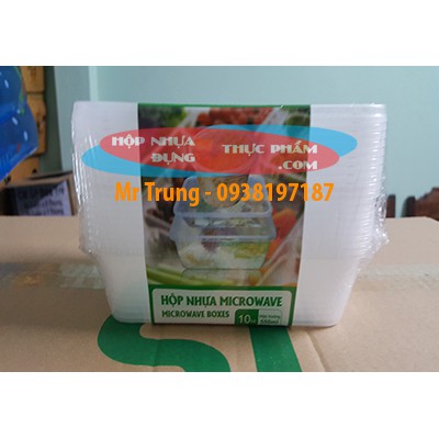 Hộp Nhựa Microwave + nắp Đựng Thực Phẩm / Thức Ăn / Kim Chi / Chân Gà / Slime loại tròn và vuông lốc 10 cái | BigBuy360 - bigbuy360.vn