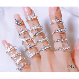 Nhẫn bạc hình con hạc