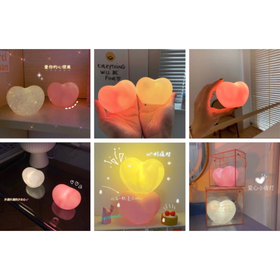 Đèn LED hình trái tim có pin sẵn, đèn ngủ để bàn trang trí, phù hợp cho trưng bày và quà tặng