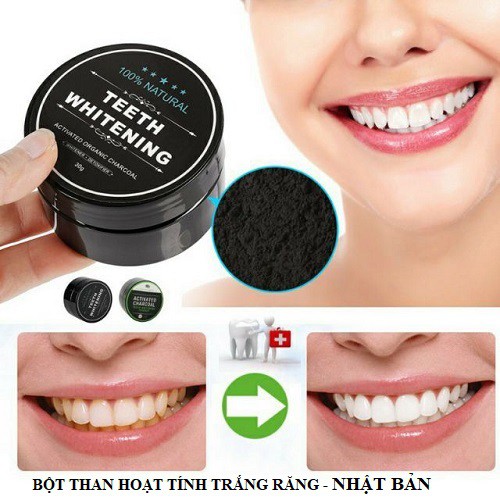 [CÓ TEM] CHÍNH HÃNG Than hoạt tính trắng răng TEETH WHITENING - Bột than hoạt tính đánh răng  bằng than tre