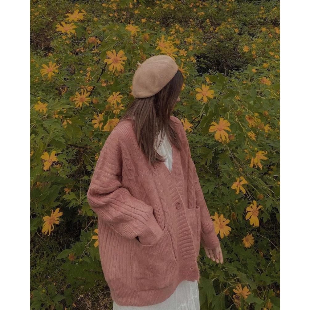 Áo khoác cardigan len thừng form RỘNG OVERSIZE dáng dài kiểu dáng Hàn Quốc hàng Quảng Châu cực dầy dặn