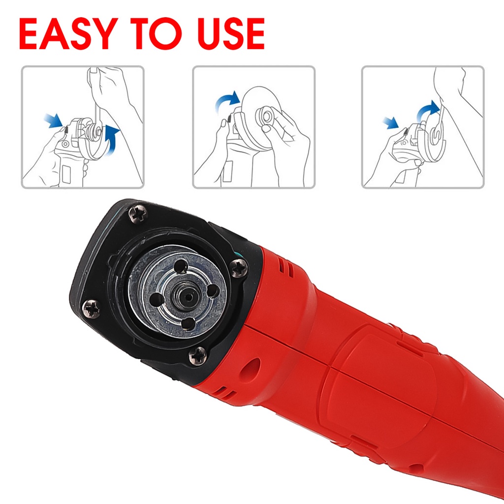 Máy mài góc tác động điện không dây tốc độ biến đổi 100mm cho pin máy cắt dụng cụ điện tự làm máy đánh bóng 1500w 98vf