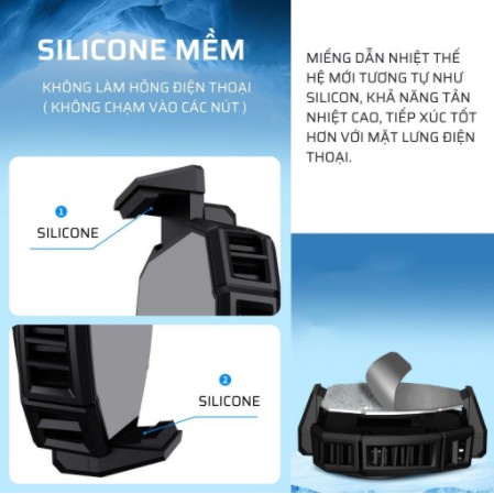 Quạt tản nhiệt điện thoại MEMO DL05 - DL06, làm mát bằng sò lạnh, có màn hình hiển thị nhiệt độ