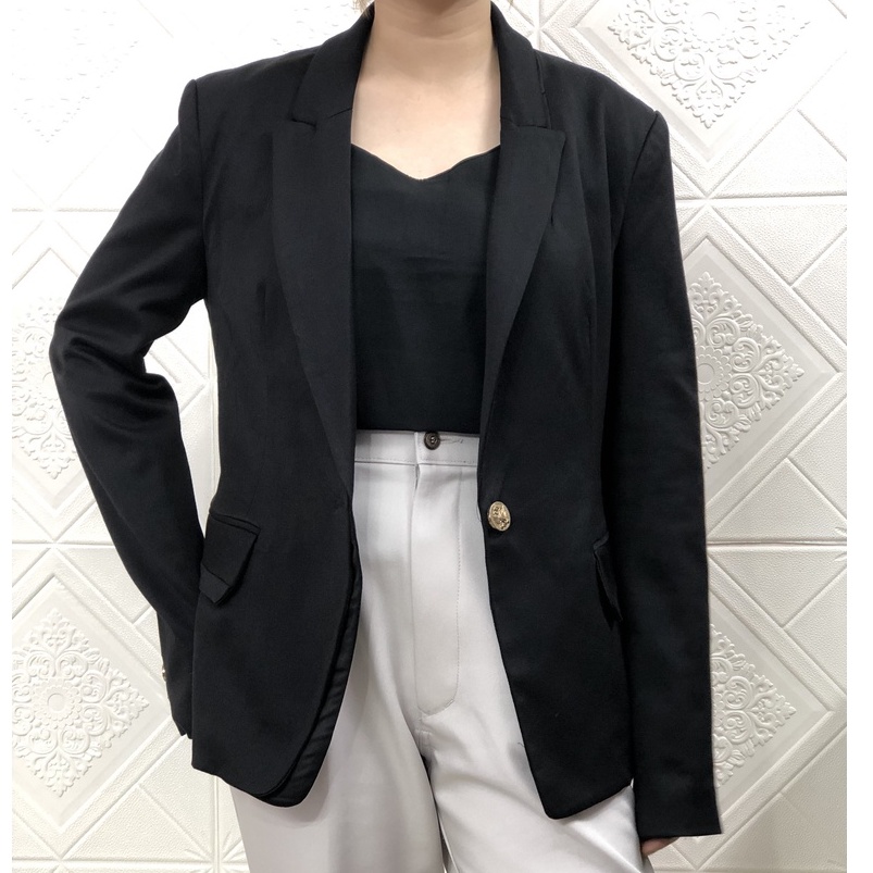 Áo khoác blazer đen, áo khoác dáng dài, áo khoác hàn quốc 2nd. áo khoác si tuyển.