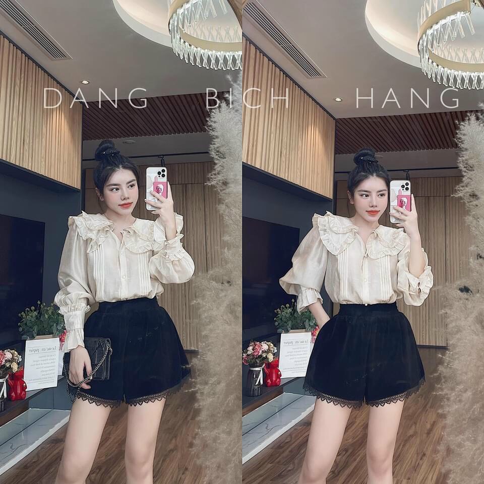 Quần nhung pha ren sịn sò hàng quảng châu