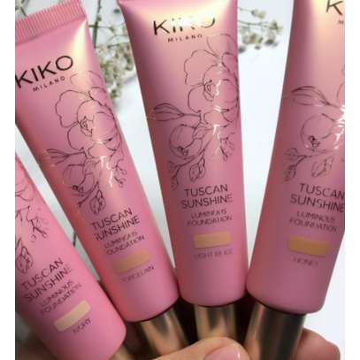 Kem nền dưỡng ẩm Kiko - độ che phủ mịn - mỏng tự nhiên- Tuscan Sunshine Luminous Foundation