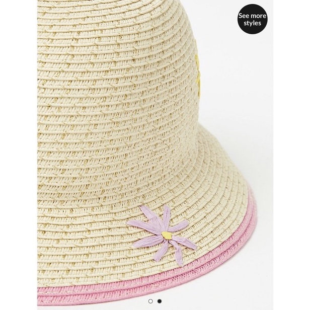 Mũ cói đan hoa George