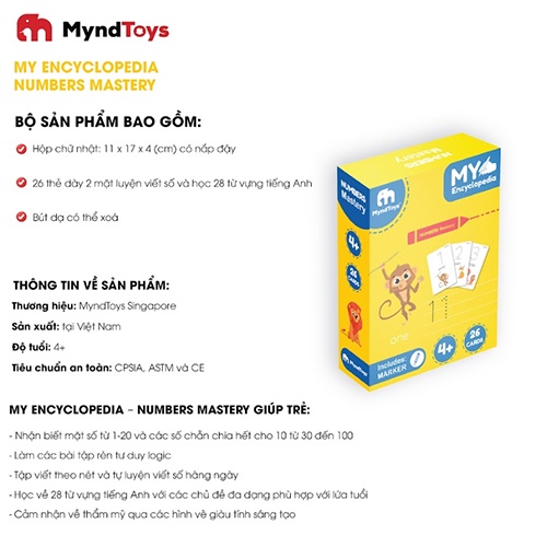 Thẻ Học Chữ Cái Và Số Đếm Tiếng Anh MyndToys Đồ Chơi Giáo Dục My Encyclopedia Cho Bé Trên 4 Tuổi