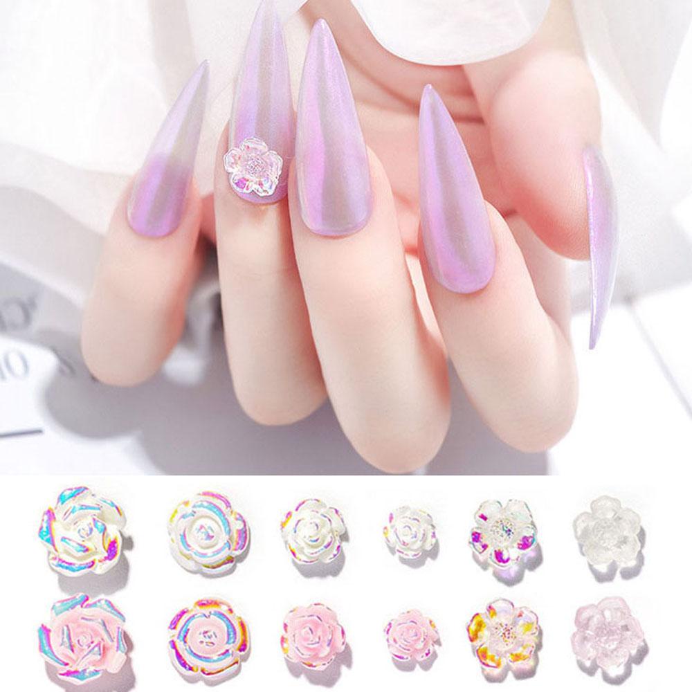 Phụ Kiện Trang Trí Móng Tay Hình Cánh Hoa Hồng 3D Bằng Acrylic