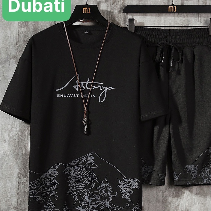 SET ĐỒ BỘ THỜI TRANG NAM HỌA TIẾT NÚI PHÚ SỸ MẶC Ở NHÀ, CHƠI THỂ THAO THOÁNG MÁT CO GIÃN- DUBATI FASHION
