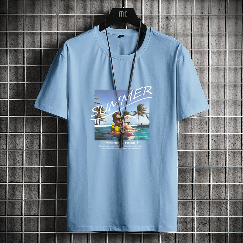 Áo thun dáng rộng cổ tròn thời trang cho nam size M-4XL