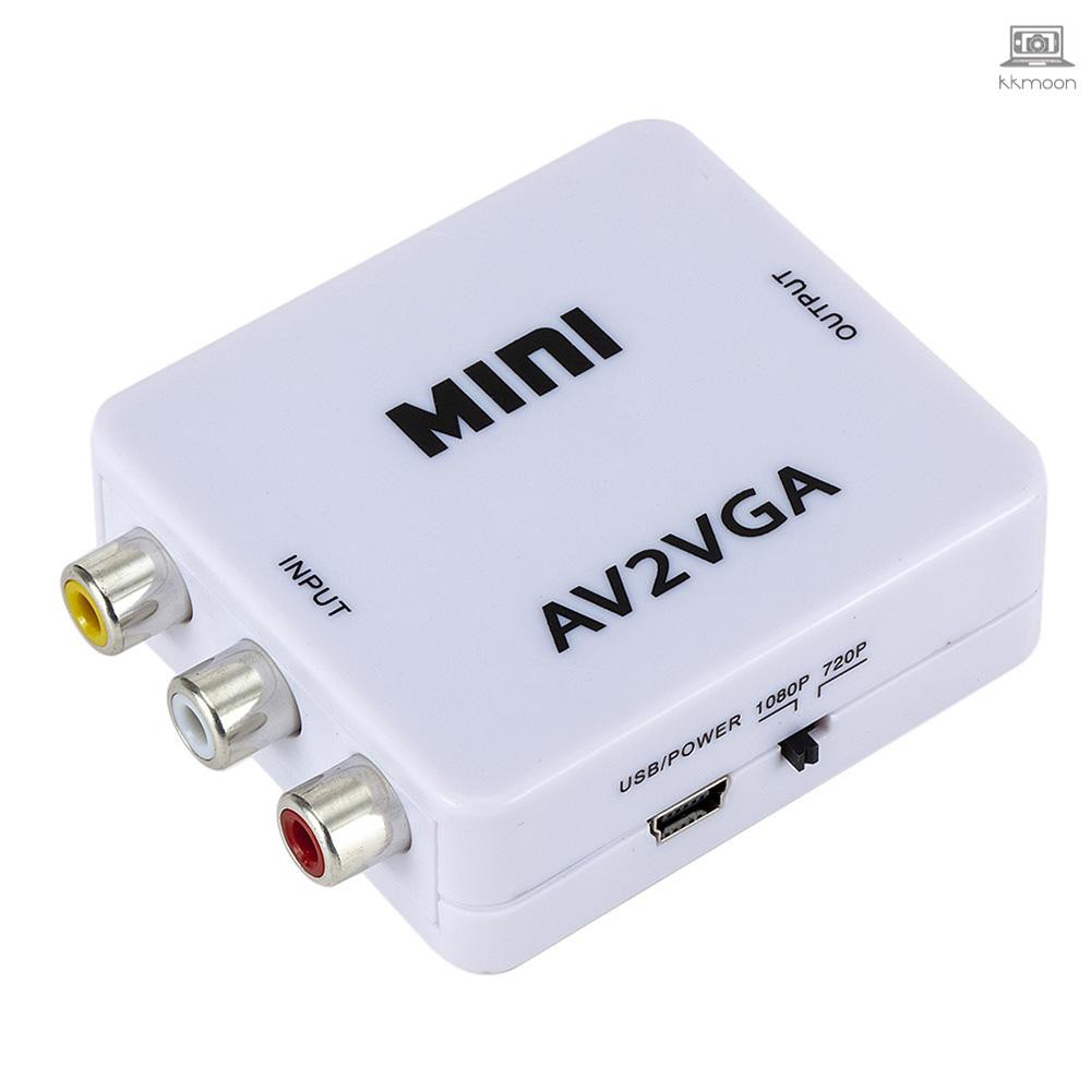 Bộ Chuyển Đổi Cổng Mini Av2Vga Video AV RCA Cvbs Sang VGA 3.5mm