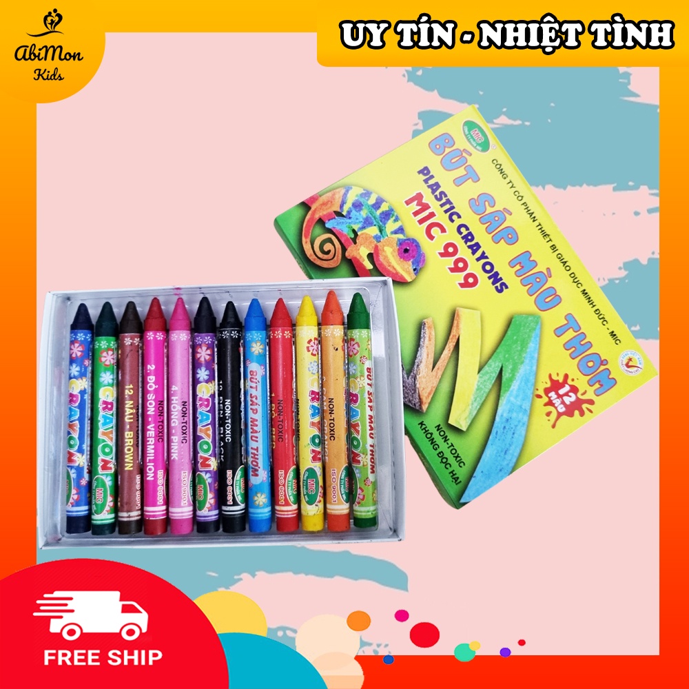 Bộ 12 Bút Sáp Màu Thơm MIC Cho Bé ☘️ Montessori cao cấp ✨ (Đồ chơi Gỗ - Đồ chơi Giáo Dục - An toàn - Thông minh)